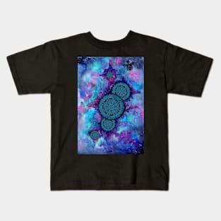 Blue Space Mandalas Kids T-Shirt